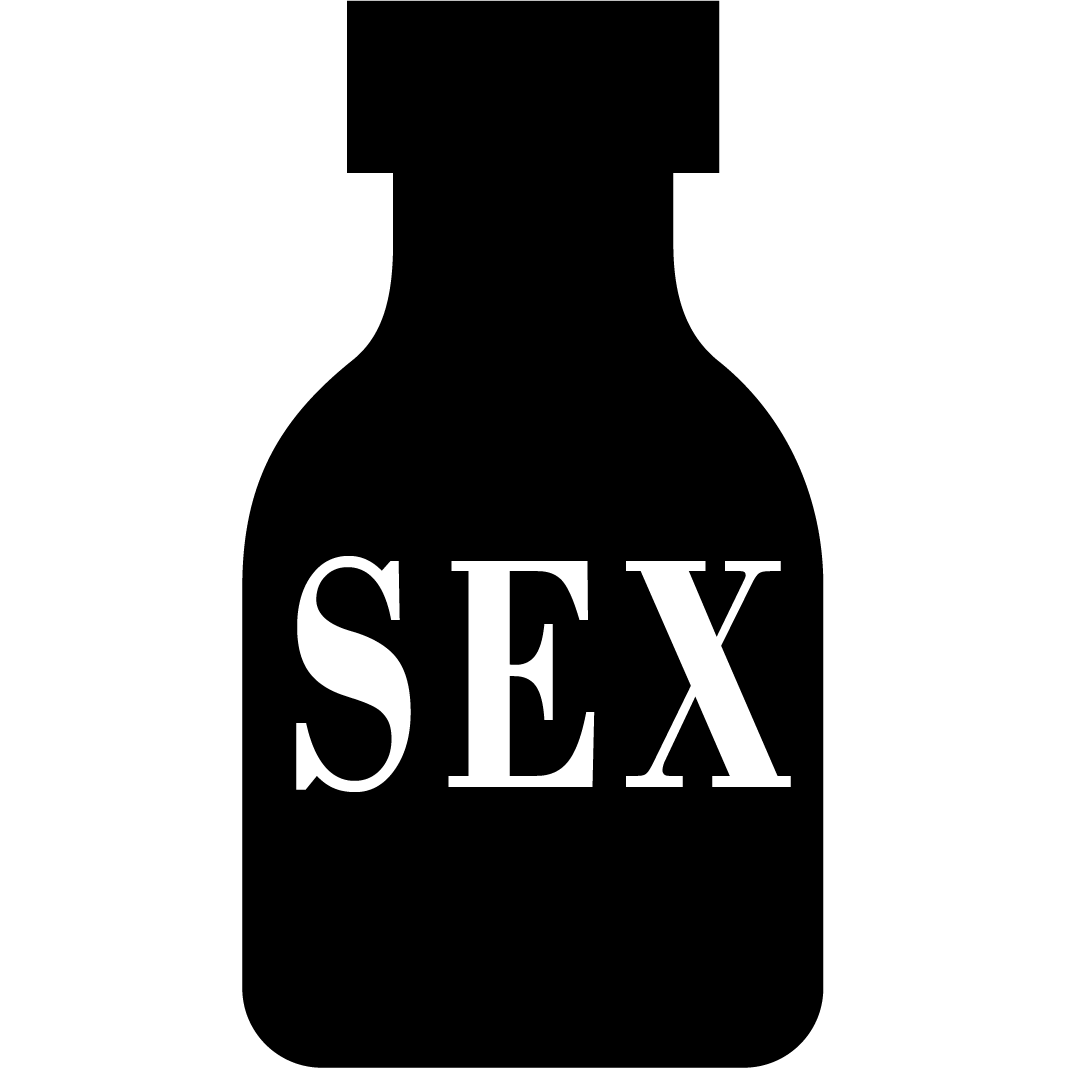 Бутылочка попперса гей-сатанизма с надписью SEX